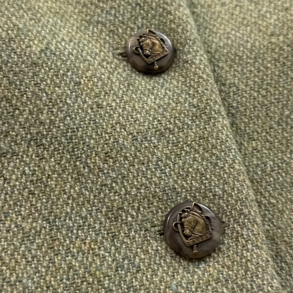 Lauren Ralph Lauren Blazer Womens 8P Green Wool Blend Tweed Equestrian Button - Picture 3 of 14